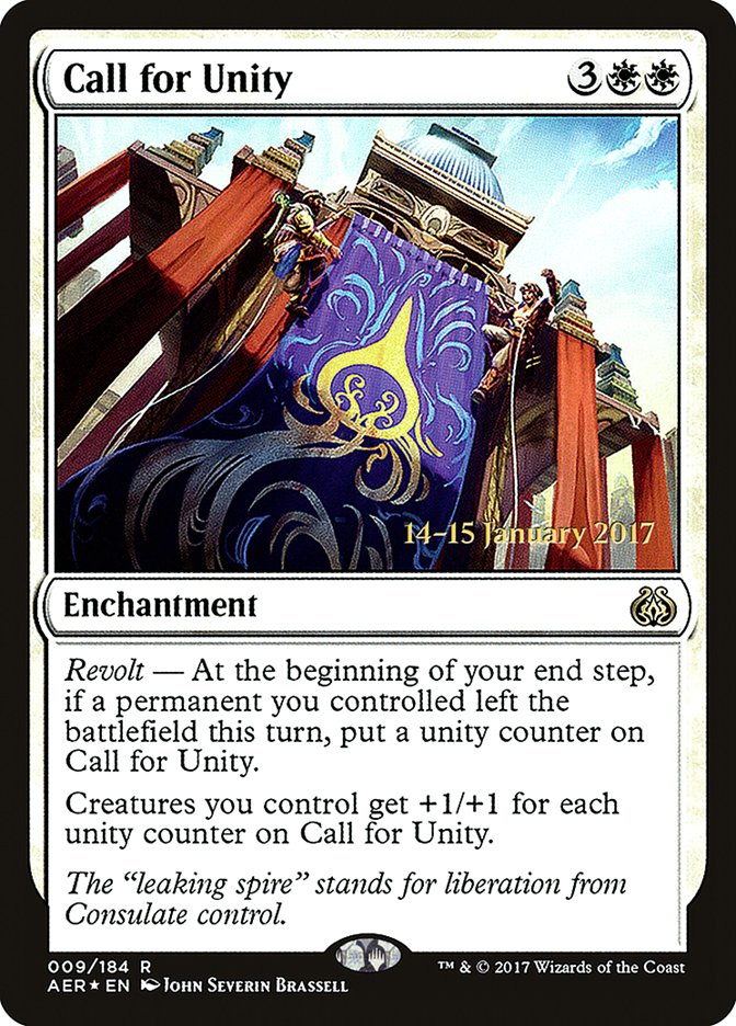 Call for Unity [Aether Revolt Prerelease Promos] | PLUS EV GAMES 