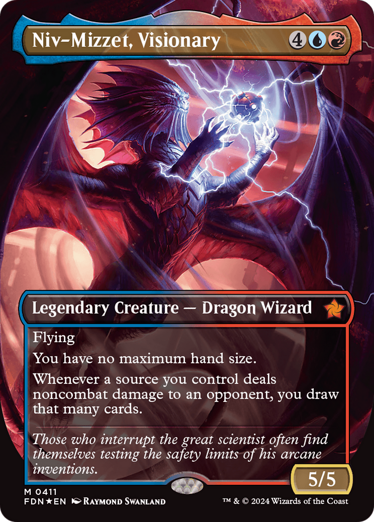 Niv-Mizzet, Visionary (Borderless) (Mana Foil) [Foundations] | PLUS EV GAMES 