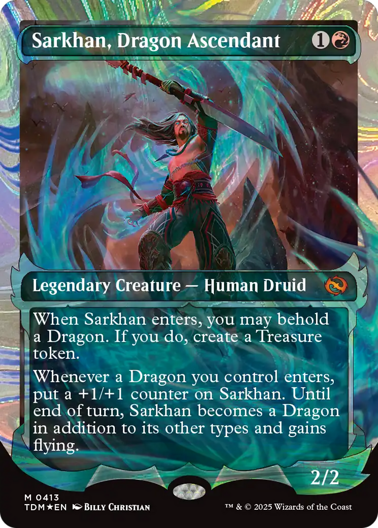 Sarkhan, Dragon Ascendant (0413) (Showcase) (Halo Foil) [Tarkir: Dragonstorm] | PLUS EV GAMES 