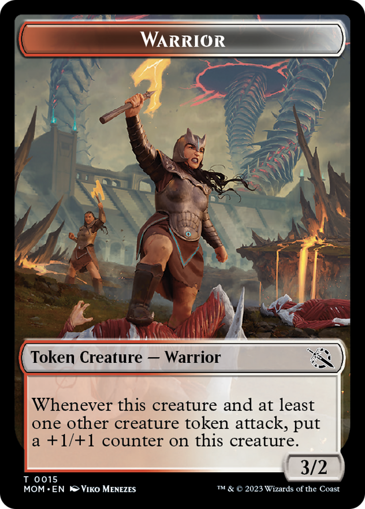 Warrior // Dinosaur Double-Sided Token [March of the Machine Tokens] | PLUS EV GAMES 