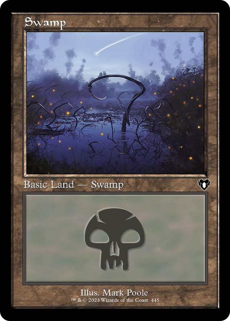 Swamp (445) (Retro) [Commander Masters] | PLUS EV GAMES 