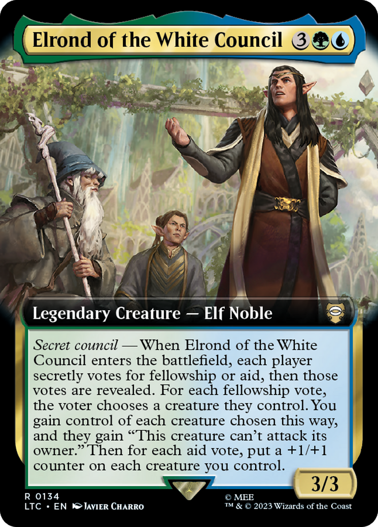 Elrond of the White Council (Extended Art) [The Lord of the Rings: Tales of Middle-Earth Commander] | PLUS EV GAMES 