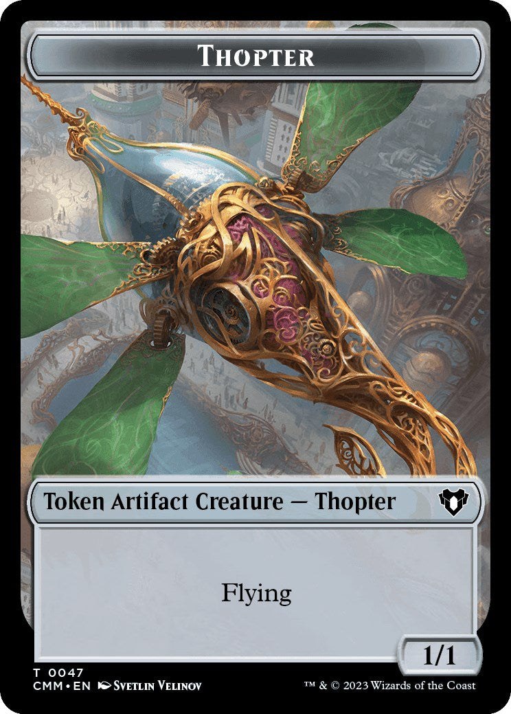 Thopter // Emblem - Daretti, Scrap Savant Double-Sided Token [Commander Masters Tokens] | PLUS EV GAMES 