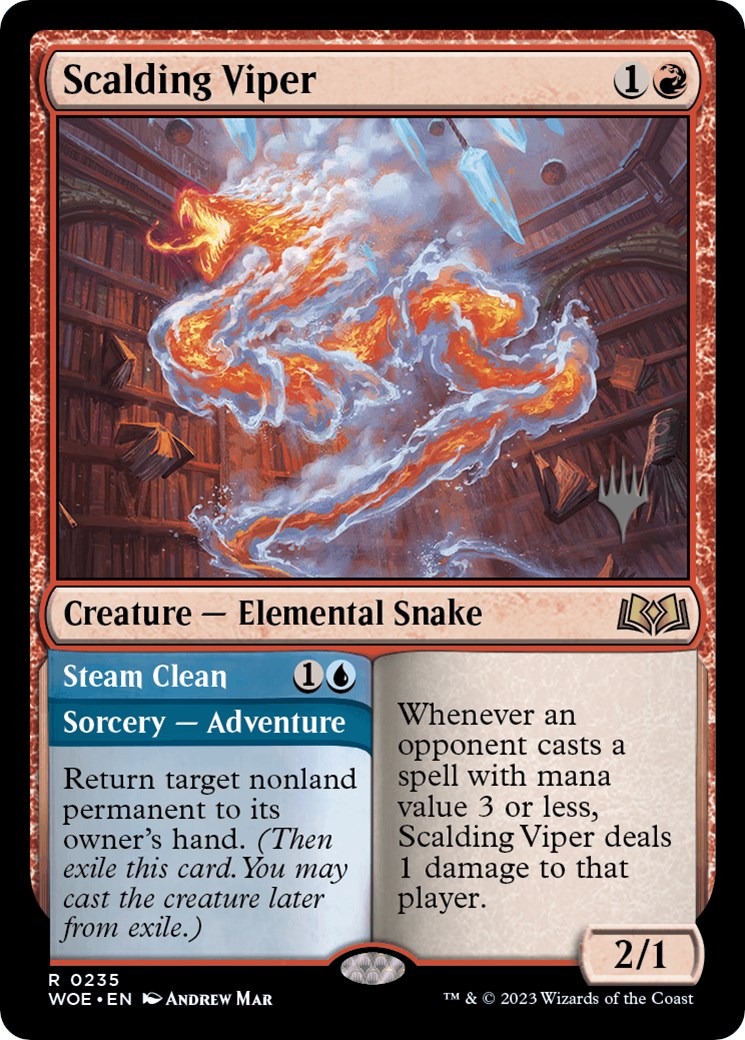 Scalding Viper // Steam Clean (Promo Pack) [Wilds of Eldraine Promos] | PLUS EV GAMES 
