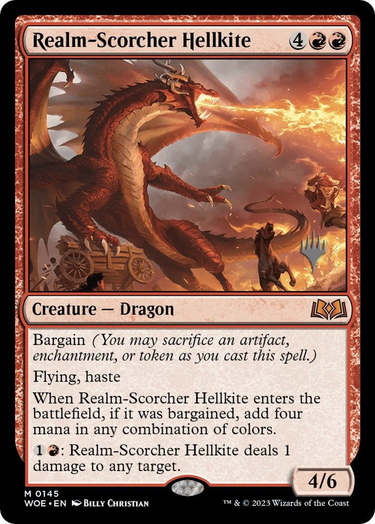 Realm-Scorcher Hellkite (Promo Pack) [Wilds of Eldraine Promos] | PLUS EV GAMES 