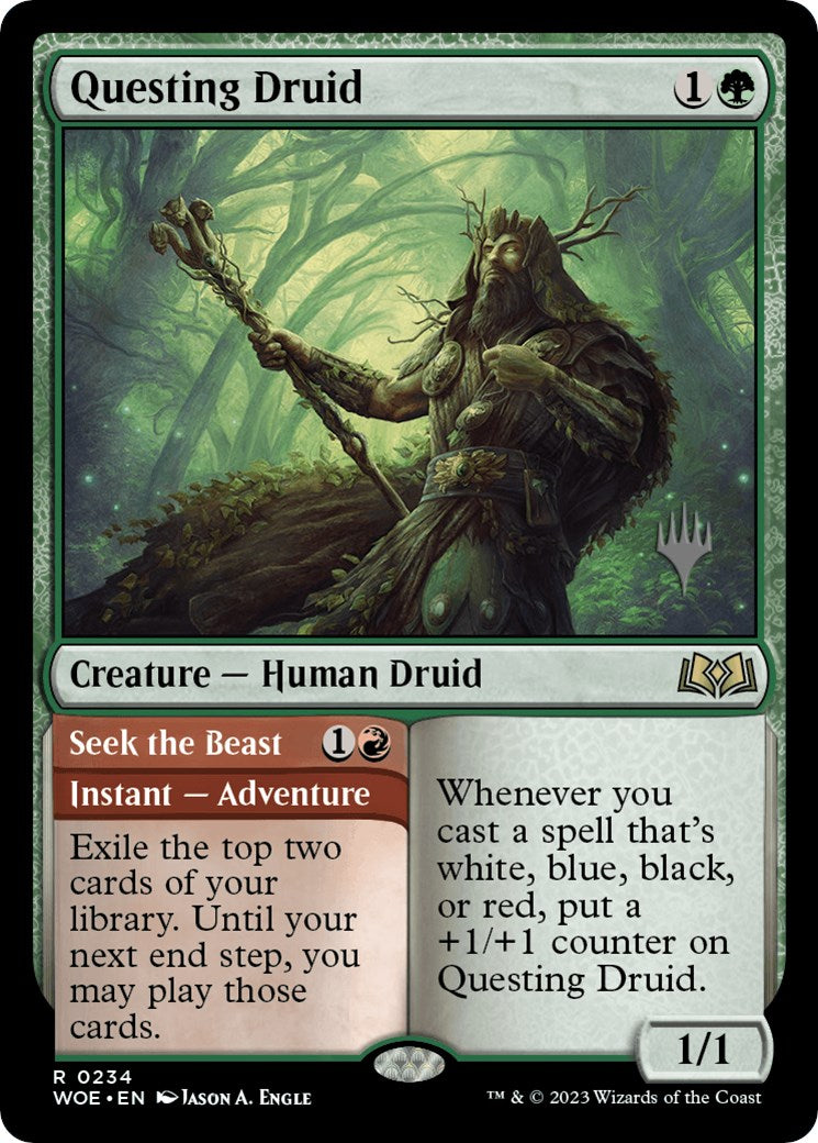 Questing Druid (Promo Pack) [Wilds of Eldraine Promos] | PLUS EV GAMES 