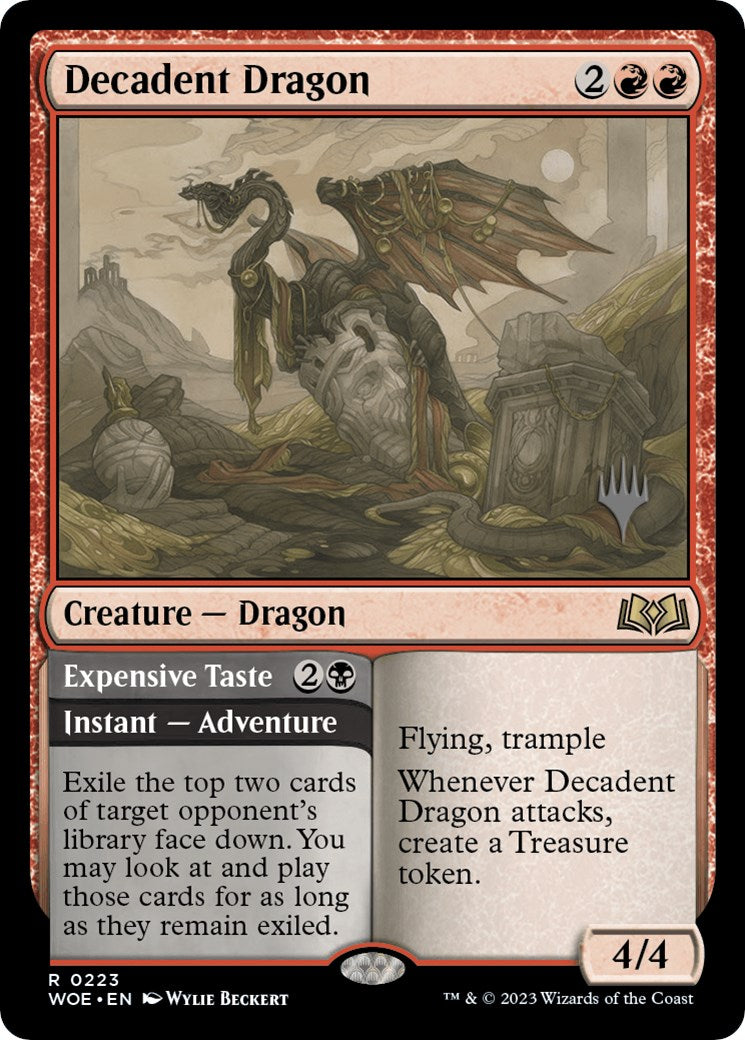 Decadent Dragon // Expensive Taste (Promo Pack) [Wilds of Eldraine Promos] | PLUS EV GAMES 