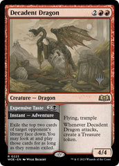 Decadent Dragon // Expensive Taste (Promo Pack) [Wilds of Eldraine Promos] | PLUS EV GAMES 