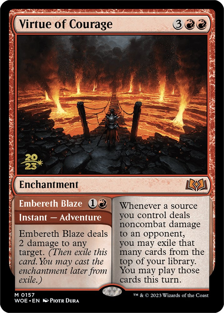Virtue of Courage //Embereth Blaze (Promo Pack) [Wilds of Eldraine Promos] | PLUS EV GAMES 
