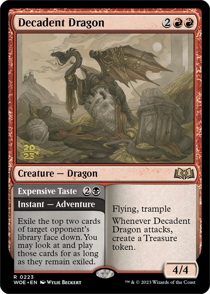 Decadent Dragon // Expensive Taste (Promo Pack) [Wilds of Eldraine Promos] | PLUS EV GAMES 