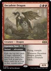 Decadent Dragon // Expensive Taste (Promo Pack) [Wilds of Eldraine Promos] | PLUS EV GAMES 