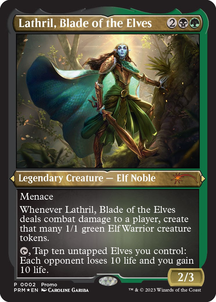 Lathril, Blade of the Elves (Foil Etched) [Media Promos] | PLUS EV GAMES 