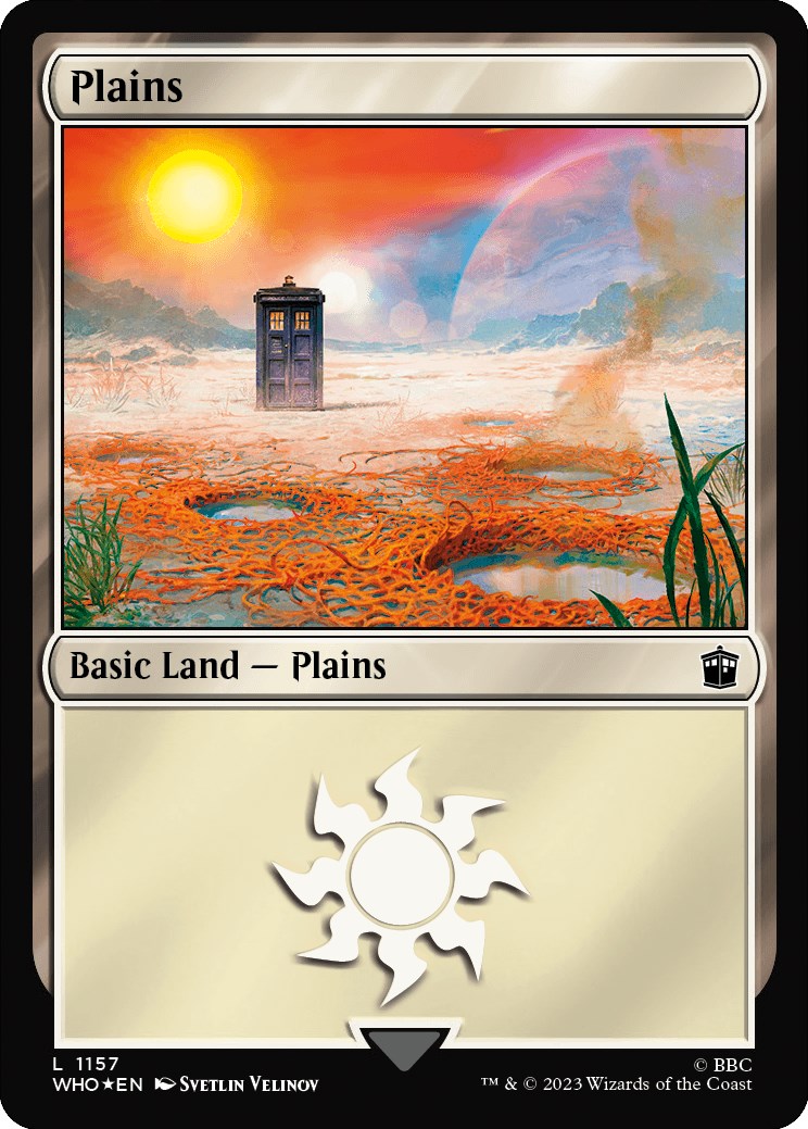 Plains (1157) (Surge Foil) [Doctor Who] | PLUS EV GAMES 