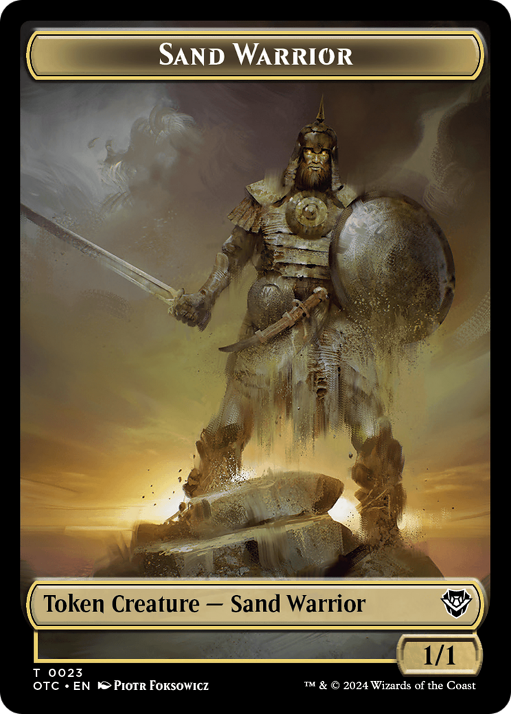 Plant // Sand Warrior Double-Sided Token [Outlaws of Thunder Junction Commander Tokens] | PLUS EV GAMES 