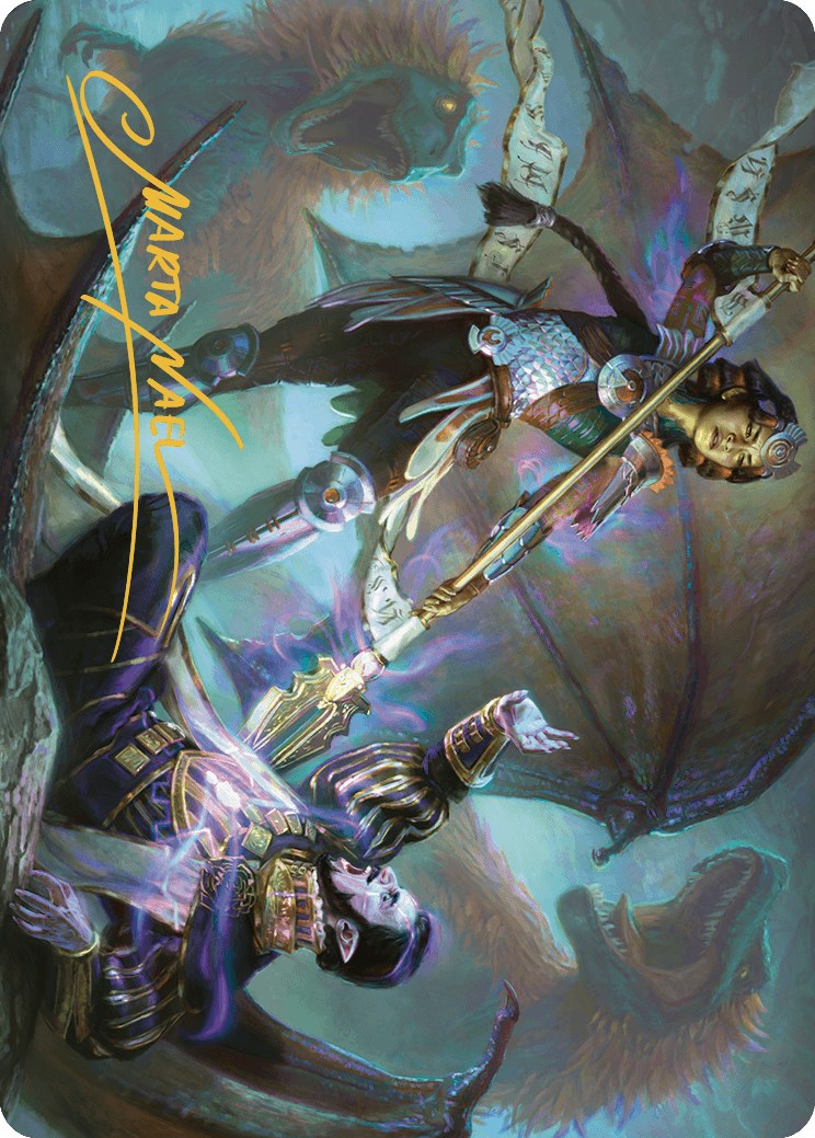 Huatli's Final Strike Art Card (Gold-Stamped Signature) [The Lost Caverns of Ixalan Art Series] | PLUS EV GAMES 