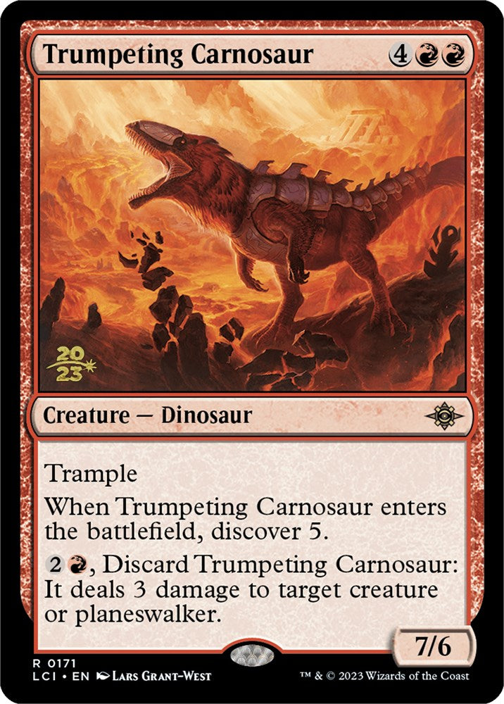 Trumpeting Carnosaur [The Lost Caverns of Ixalan Prerelease Cards] | PLUS EV GAMES 