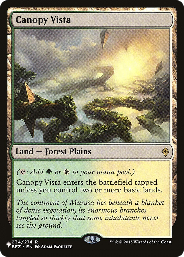 Canopy Vista [The List] | PLUS EV GAMES 
