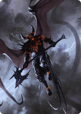 Burning-Rune Demon Art Card [Kaldheim: Art Series]