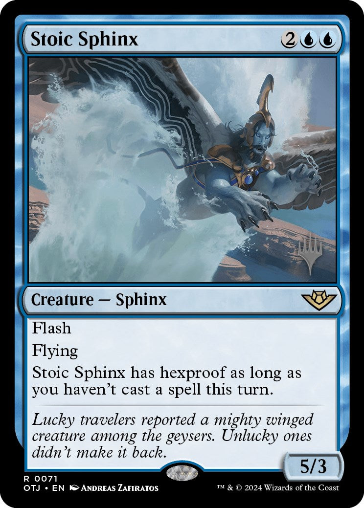 Stoic Sphinx (Promo Pack) [Outlaws of Thunder Junction Promos] | PLUS EV GAMES 