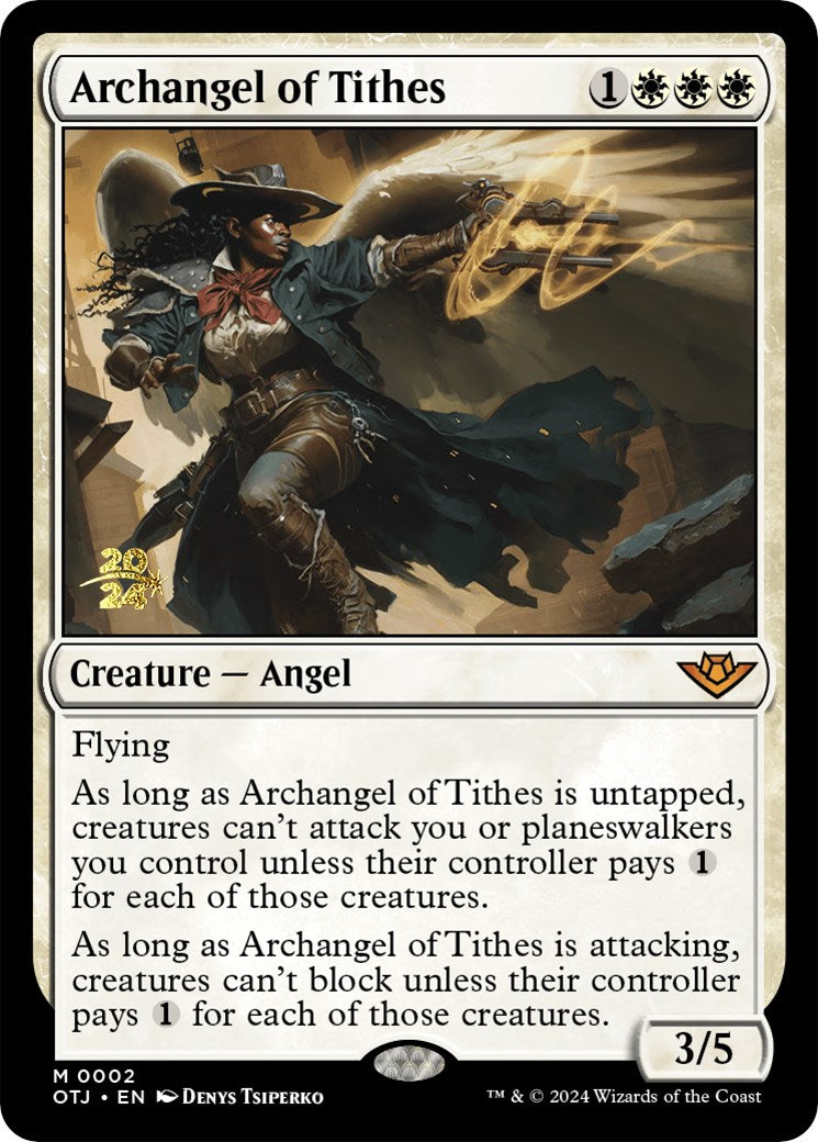 Archangel of Tithes [Outlaws of Thunder Junction Prerelease Promos] | PLUS EV GAMES 