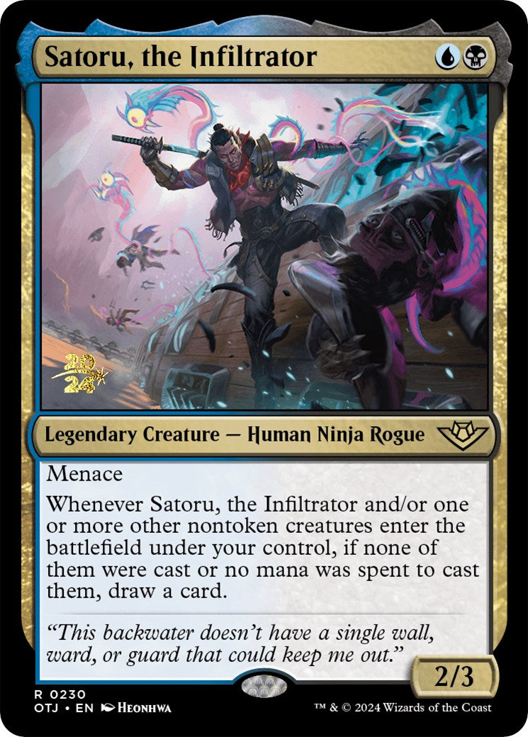 Satoru, the Infiltrator [Outlaws of Thunder Junction Prerelease Promos] | PLUS EV GAMES 