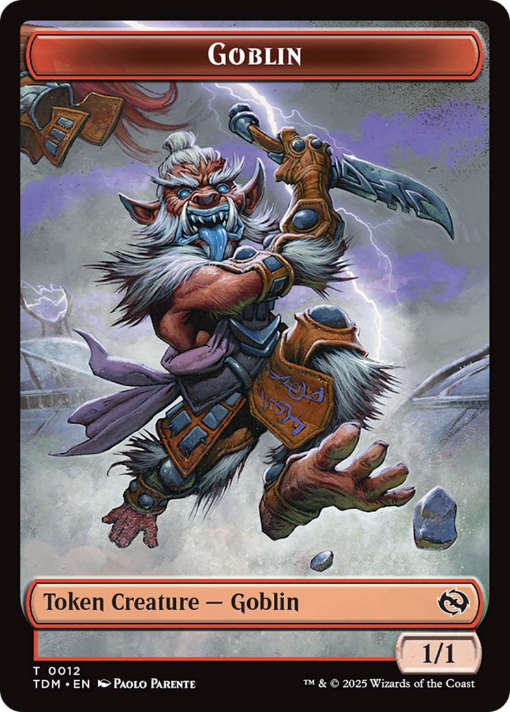 Goblin // Warrior Double-Sided Token [Tarkir: Dragonstorm Tokens] | PLUS EV GAMES 