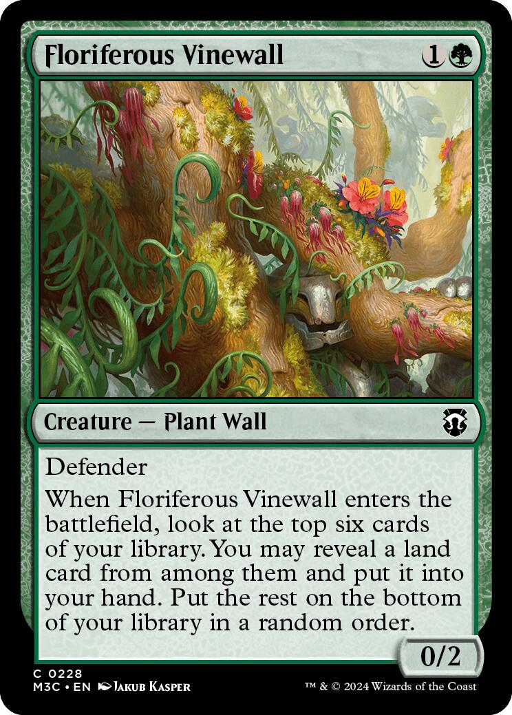 Floriferous Vinewall [Modern Horizons 3 Commander] | PLUS EV GAMES 