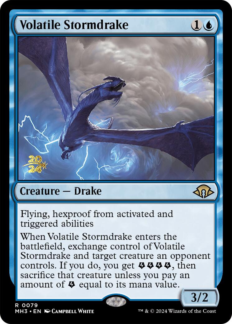 Volatile Stormdrake [Modern Horizons 3 Prerelease Promos] | PLUS EV GAMES 