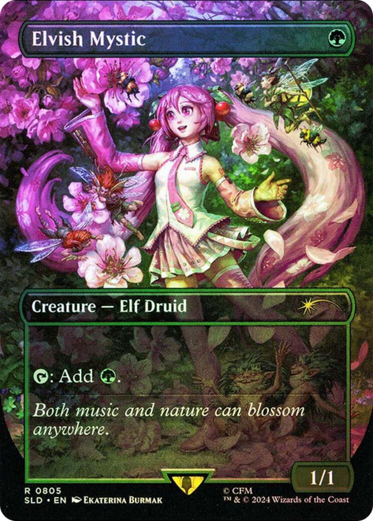 Elvish Mystic (0805 - Japanese Rainbow Foil) [Secret Lair Drop Series] | PLUS EV GAMES 