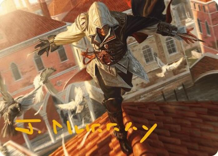 Ezio, Blade of Vengeance Art Card (Gold-Stamped Signature) [Assassin's Creed Art Series] | PLUS EV GAMES 