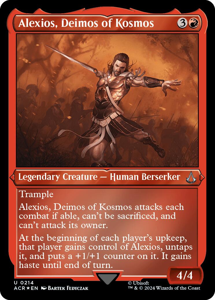 Alexios, Deimos of Kosmos (Foil Etched) [Assassin's Creed] | PLUS EV GAMES 