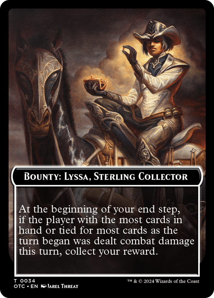 Bounty: Lyssa, Sterling Collector // Bounty Rules Double-Sided Token [Outlaws of Thunder Junction Commander Tokens] | PLUS EV GAMES 