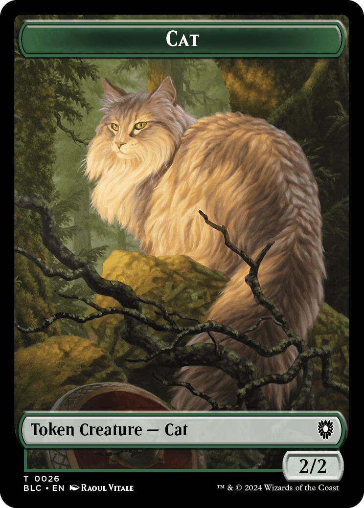 Cat // Beast (025) Double-Sided Token [Bloomburrow Commander Tokens] | PLUS EV GAMES 