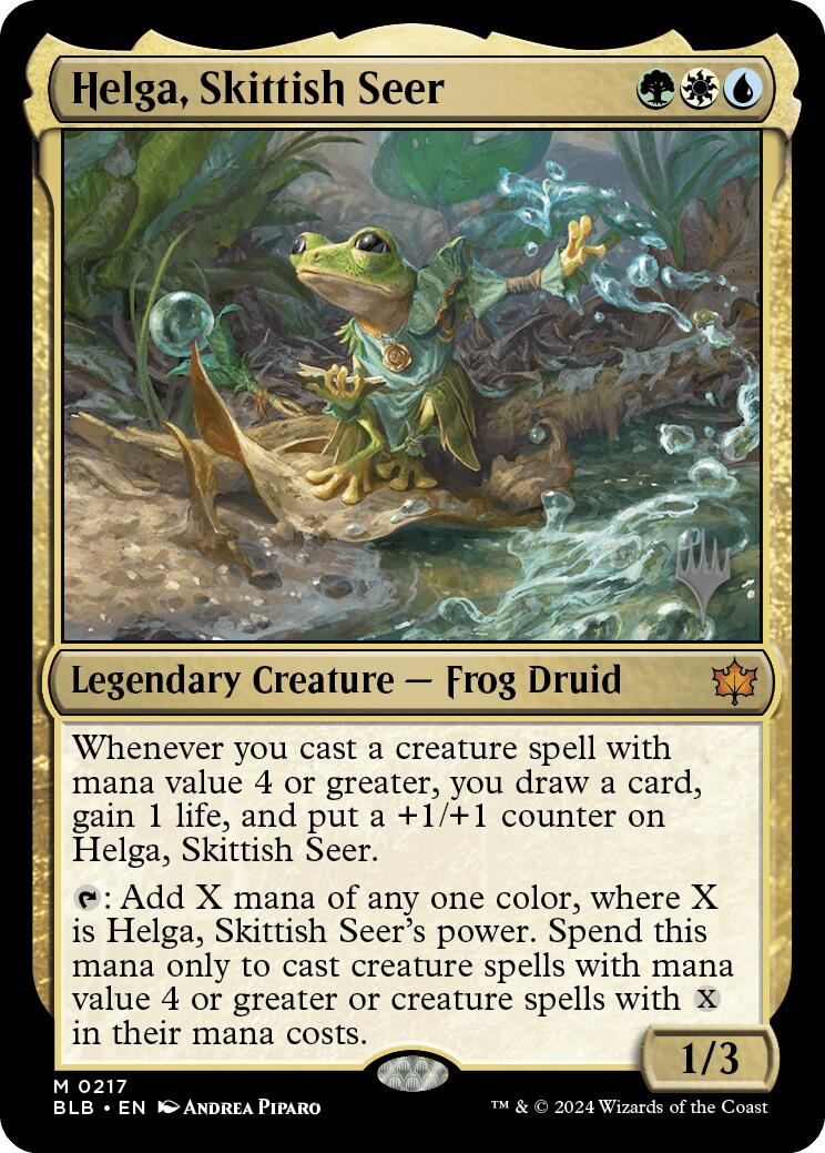 Helga, Skittish Seer (Promo Pack) [Bloomburrow Promos] | PLUS EV GAMES 