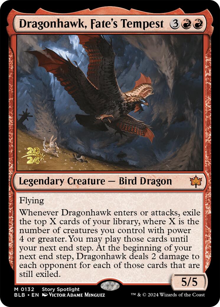 Dragonhawk, Fate's Tempest [Bloomburrow Prerelease Promos] | PLUS EV GAMES 