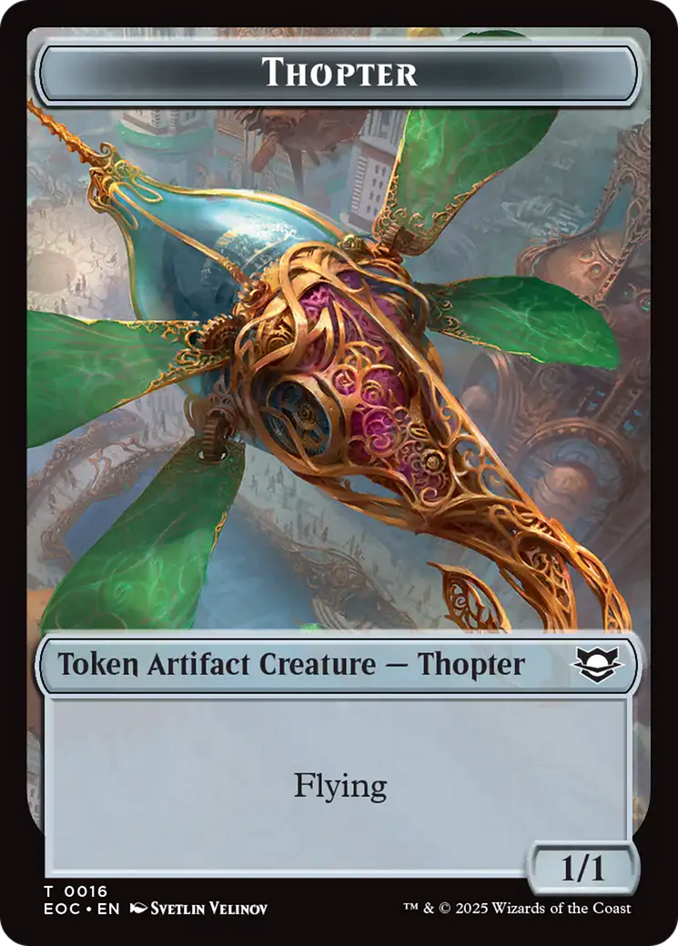 Thopter // Beast (0006) Double-Sided Token [Edge of Eternities Commander Tokens] | PLUS EV GAMES 