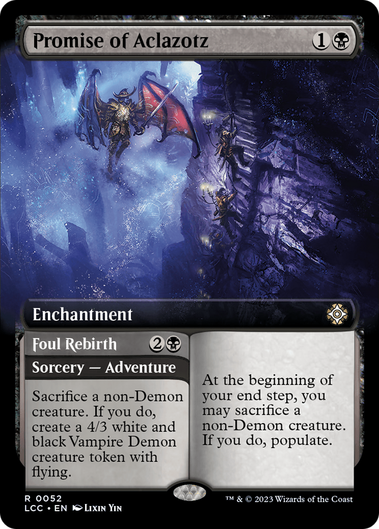 Promise of Aclazotz // Foul Rebirth (Extended Art) [The Lost Caverns of Ixalan Commander] | PLUS EV GAMES 