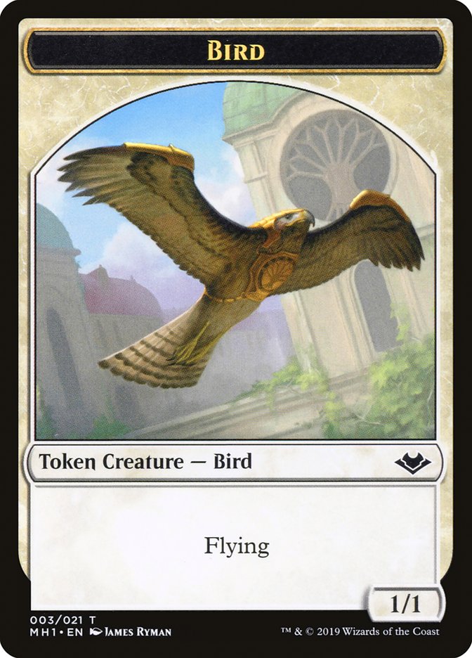 Bird (003) // Serra the Benevolent Emblem Double-Sided Token [Modern Horizons Tokens] | PLUS EV GAMES 