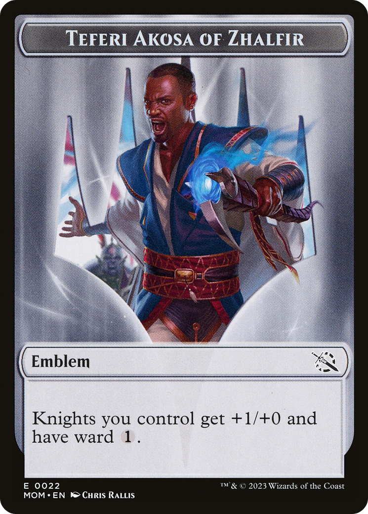 Treasure (21) // Teferi Akosa of Zhalfir Emblem Double-Sided Token [March of the Machine Tokens] | PLUS EV GAMES 