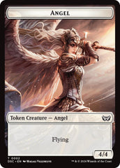 Angel // Glimmer Double-Sided Token [Duskmourn: House of Horror Commander Tokens] | PLUS EV GAMES 