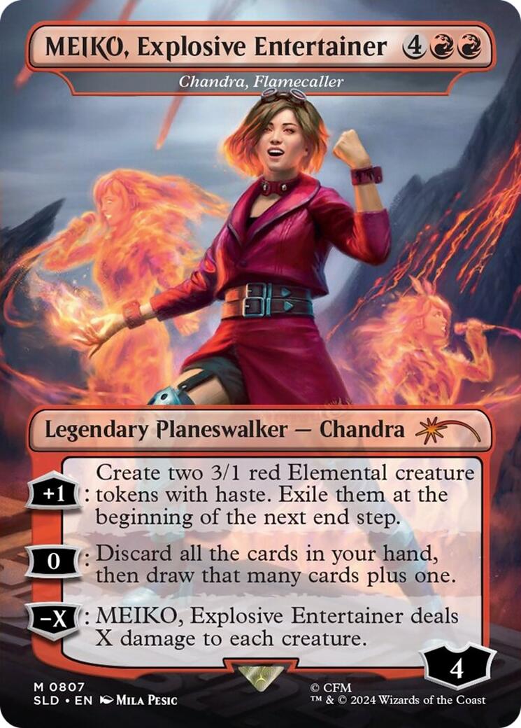 MEIKO, Explosive Entertainer - Chandra, Flamecaller (Rainbow Foil) [Secret Lair Drop Series] | PLUS EV GAMES 