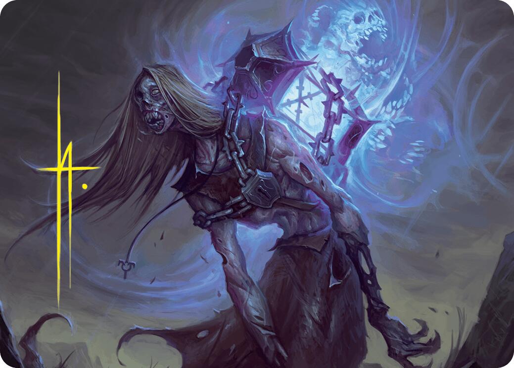 Soul-Shackled Zombie Art Card (9/54) (Gold-Stamped Signature) [Foundations Art Series] | PLUS EV GAMES 