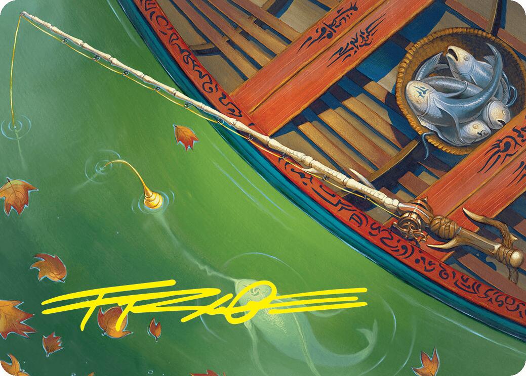 Fishing Pole Art Card (18/54) (Gold-Stamped Signature) [Foundations Art Series] | PLUS EV GAMES 