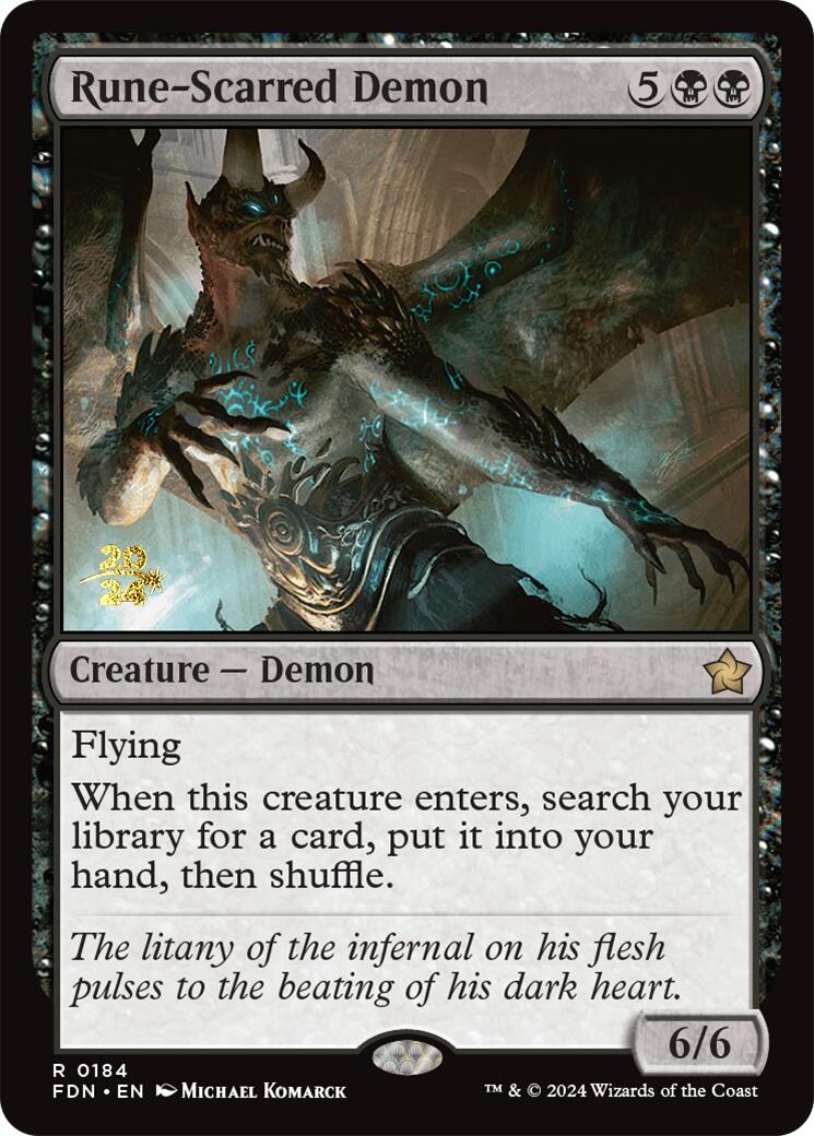 Rune-Scarred Demon [Foundations Prerelease Promos] | PLUS EV GAMES 