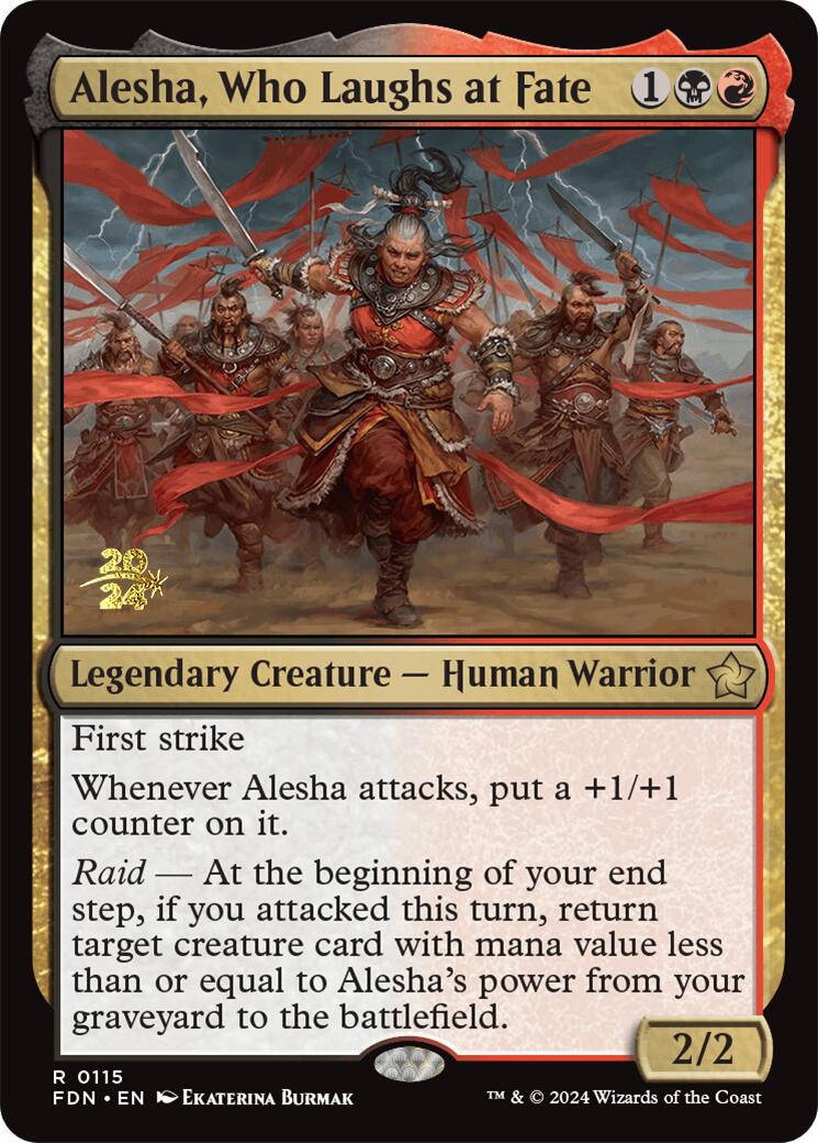 Alesha, Who Laughs at Fate [Foundations Prerelease Promos] | PLUS EV GAMES 