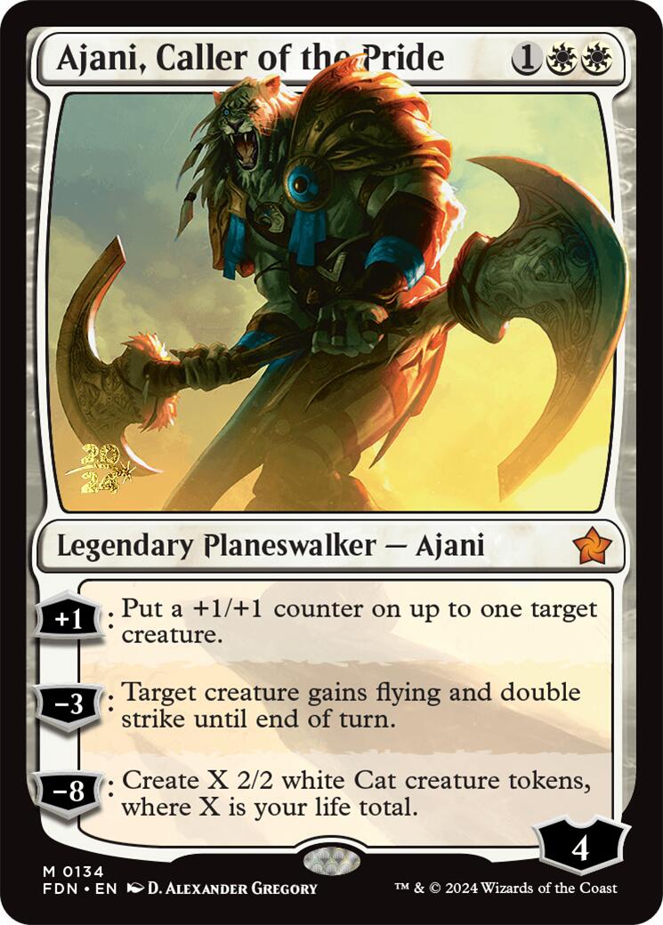 Ajani, Caller of the Pride [Foundations Prerelease Promos] | PLUS EV GAMES 