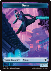 Emblem - Kaito, Cunning Infiltrator // Ninja Doubled-Sided Token [Foundations Tokens] | PLUS EV GAMES 