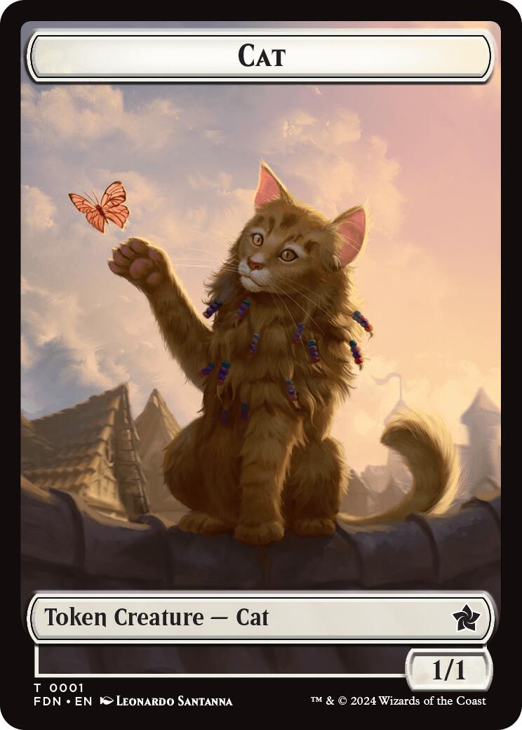 Spirit // Cat (0001) Doubled-Sided Token [Foundations Tokens] | PLUS EV GAMES 