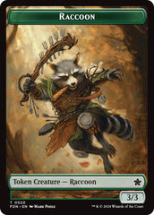 Elf Warrior // Raccoon Doubled-Sided Token [Foundations Tokens] | PLUS EV GAMES 