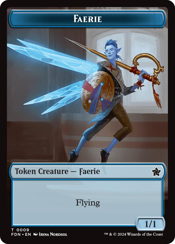 Faerie // Fish Doubled-Sided Token [Foundations Tokens] | PLUS EV GAMES 